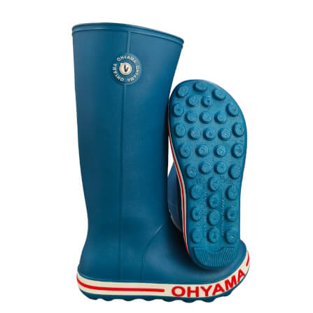 รองเท้าบูทถนอมเท้าพื้นปุ่ม OHYAMA รุ่น BAND สีน้ำทะเล/แดง เบอร์ 9.5 (รุ่นใหม่)